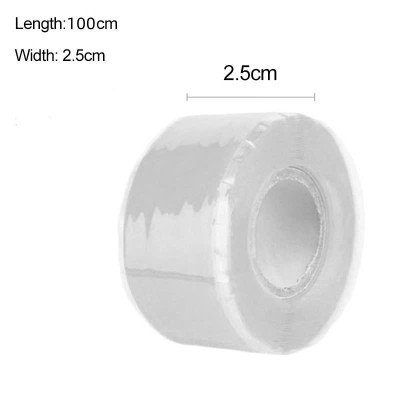2.5cmx1m Băng Keo Vá Ống Nước Silicon Chịu Nhiệt Nóng Lạnh, Chống Thấm Nước MÀU TRẮNG
