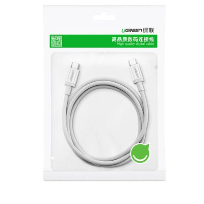 Ugreen UG60518US264TK 1M màu trắng Dây USB Type-C sang USB Type-C - HÀNG CHÍNH HÃNG