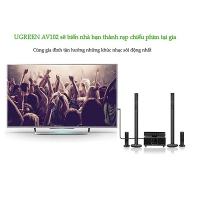 Ugreen UG10549AV102TK 3M màu Xám Cáp âm thanh 2 đầu Bông sen sang 3.5mm - HÀNG CHÍNH HÃNG