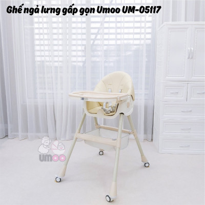 Ghế ngả lưng gấp gọn có bánh Umoo UM-05117 - Mã ghế đa zi năng nhất năm 2022, chấp hết mọi tư thế ăn nghiêng ngả của các siêu quậy nhí 