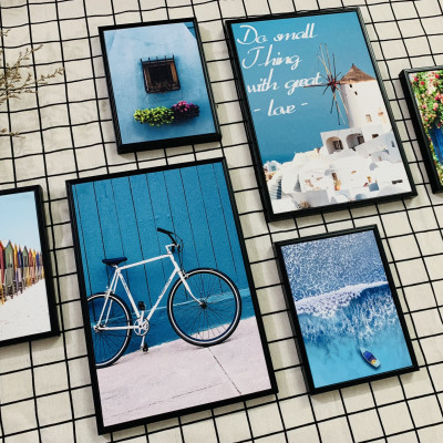 Bộ tranh treo tường, treo phòng khách, phòng ngủ thành phố xanh - Tặng kèm khung tranh và đinh treo tường BINBIN 