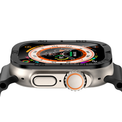 Miếng Dán Màn Hình Kính Cường Lực Tích Hợp Khung Viền Kim Loại Bezel cho Apple Watch Ultra / Apple Watch Ultra 2 49mm - Hàng Chính Hãng