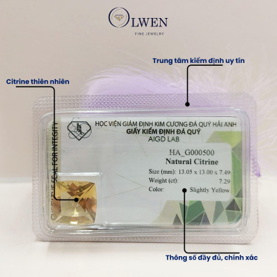 Viên đá thạch anh vàng ( citrine ) thiên nhiên  HA_G000500