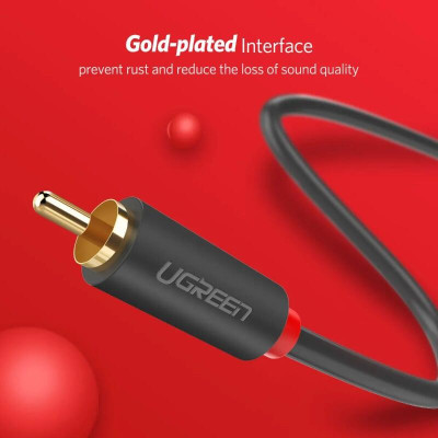Ugreen UG10518AV104TK 2M màu Đen Cáp âm thanh Bông sen 2 ra 2 dương - HÀNG CHÍNH HÃNG