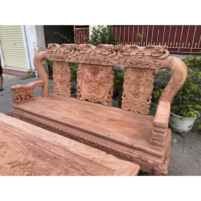 Bộ Bàn Ghế Minh Quốc Voi Đấu 9 món Gỗ hương Đá