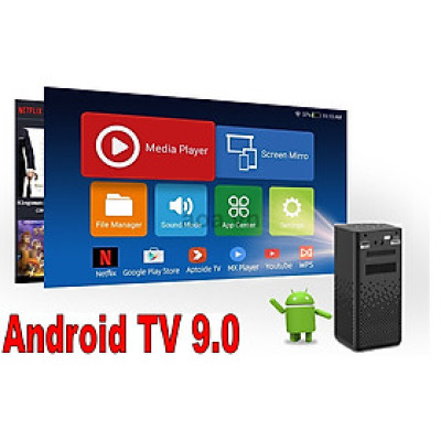 Máy chiếu mini Apollo 11-New 2021,Led tivi 4800 lumen,  Android TV 9.0, Pin 5200mAh, 150inch, hỗ trợ 4K- Hàng chính hãng