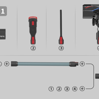 Máy Hút Bụi Không Dây Xiaomi Redkey P9 Công Nghệ Giảm Ồn 5 Cấp Lực Hút 30.000 Pa Công Suất 350 W - Hàng Chính Hãng