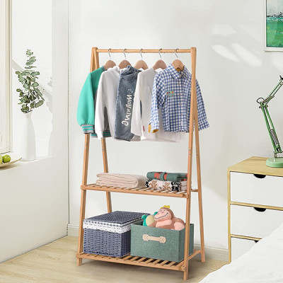 KỆ GỖ TREO QUẦN ÁO CHỮ A HAI TẦNG- MÀU GỖ TỰ NHIÊN- Thương Hiệu GACCO