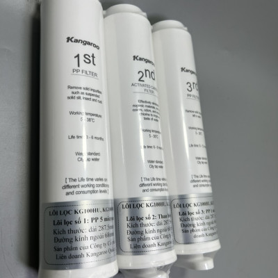 Bộ Lõi lọc 123 KG100HU, KG100HU+ dành cho các máy Kangaroo KG100HU, KG100HU+, KG100MED, KG100EED, KG-Y1MED-  Hàng chính hãng