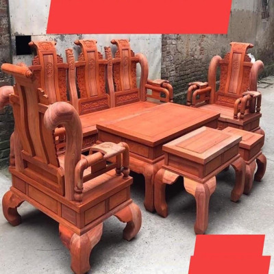 Bộ Bàn Ghế Tần Thủy Hoàng Gỗ Hương Đỏ Nam Phi