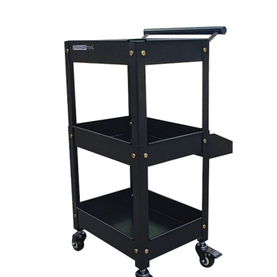 Xe đẩy dụng cụ mini 3 tầng có khay phụ thép sơn tĩnh điện
