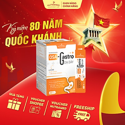 Gói uống Osa Gastro hỗ trợ giải quyết viêm loét dạ dày, tá tràng toàn diện (20 gói) - Nutramed
