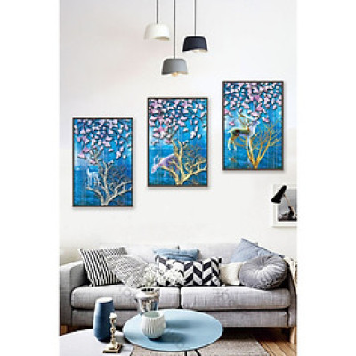 BỘ 3 TRANH TREO TƯỜNG HUOU TÀI LỘC, HẠNH PHÚC, PHONG CÁCH SANG TRỌNG, HIỆN ĐẠI, PHONG VẠN PHÁT PVP-DC3016