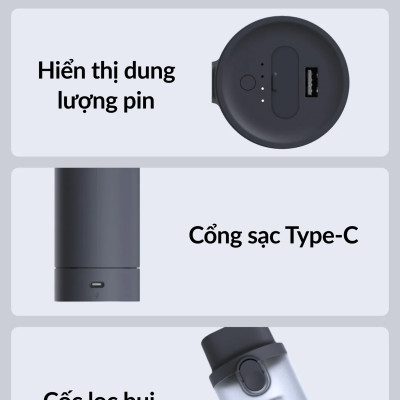 Hút bụi càm tay có tích hợp kích bình Lydsto YM-XCYJDY02 công suất 10000Pa dễ sử dụng tiện lợi - Hàng chính hãng