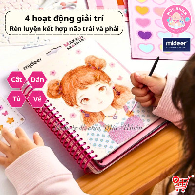 Đồ chơi Sổ Tay Trang Điểm và Tô Màu Nước Công Chúa - Mideer Makeup Manual - Dành cho bé từ 5 tuổi