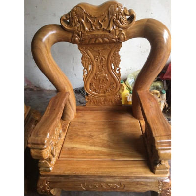 Bộ bàn ghế phòng khách trạm voi gỗ lim