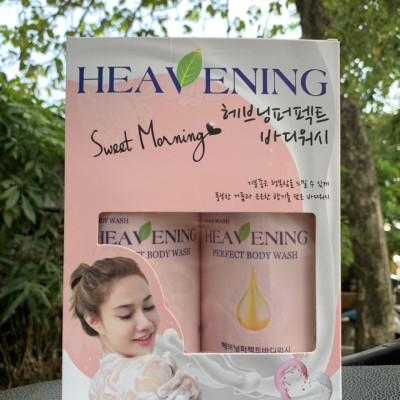Combo 01 chai Dầu Xả chăm sóc tóc + 01 Sữa tắm dưỡng ẩm da cao cấp Heavening Perfect TẶNG KÈM Hộp & Túi đựng