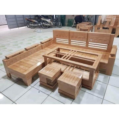 Bộ ghế phòng khách làm bằng gỗ tự nhiên 100%