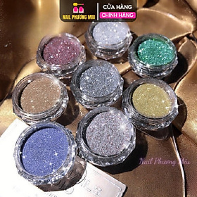 Set 8 Hũ Nhũ Rắc Flash Nail Siêu Sáng 7g/Hũ, Trang Trí Móng Lung Linh, Đa Dạng Màu Sắc, Dành Cho Làm Nail Chuyên Nghiệp