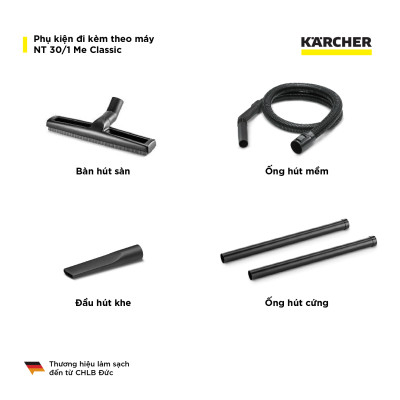 Máy hút bụi khô và ướt công nghiệp Karcher NT 30/1 Classic - Hàng chính hãng