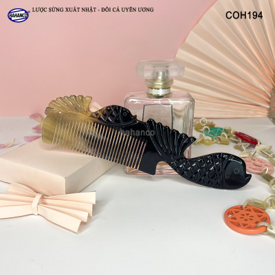  Lược Sừng Vân Nưa Đôi Cá Uyên Ương (Size: XL - 20cm) thể hiện tình yêu vĩnh cửu - Mẫu Cao Cấp Siêu Đẹp - COH194