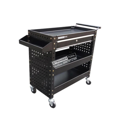 Xe đẩy dụng cụ 1 ngăn kéo có 2 tấm hông Stronger Tool dùng cho gagare, gia đình, xí nghiệp