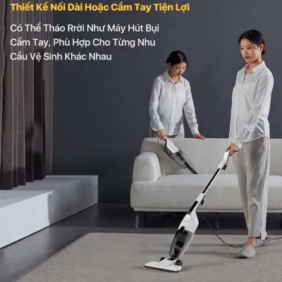 Máy hút bụi Deerma DX120C lực hút 16Kpa, Công suất 600W động cơ không chổi than {New 2025} - Hàng chính hãng