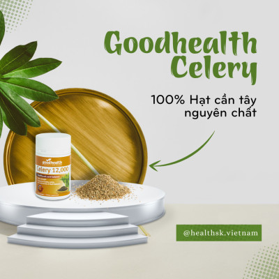 Viên uống hạt cần tây Goodhealth Celery 12000 60v- Giảm nhanh cơn đau Gout, kiểm soát Axit uric và mỡ máu [CHÍNH HÃNG]