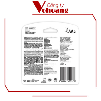 Pin AA Energizer Max E91 BP2