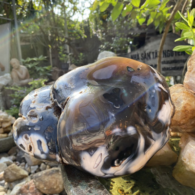 Viên Đá Mã Não Tự Nhiên DMN105 NHASAN "độc nhất tại Việt Nam", nặng 6kg, kích thước 20x23 cm