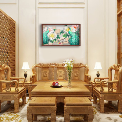 D803 01 Tranh kính Chim Công (được chọn mẫu)