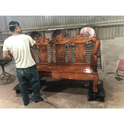 Bộ bàn ghế gỗ lim phòng khách sang trọng thế nghê ngồi giá thật