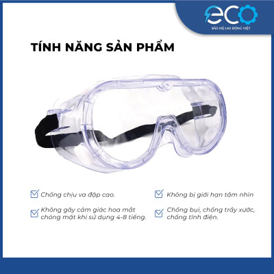 Kính bảo hộ lao động 3M cao cấp Mỹ 1621 chống bụi, chống hóa chất, kính phun thuốc trừ sâu