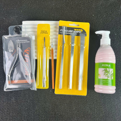 Combo Lấy Khóe 5 Món Tiện Lợi Làm Nail Mềm Da XINA, Bộ Dao Cắt Khóe, Cây Lấy Khóe Cán Gỗ, Cây Sủi Da, Kìm Cắt Khóe VINSALL Mũi Dài Sắc Bén Nữ Women