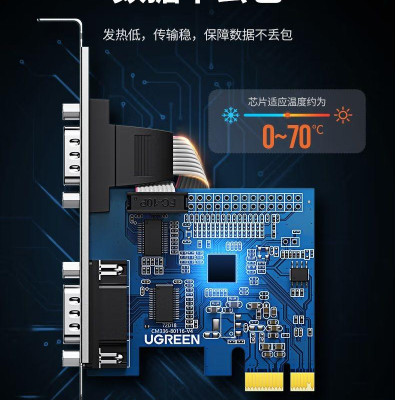 Ugreen UG80115CM336TK Bộ chuyển đổi nối tiếp PCI 2.0 sang 2 cổng RS232 9 pin - HÀNG CHÍNH HÃNG