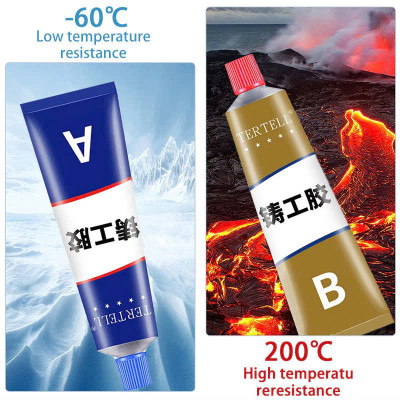 Bộ 2 Lọ Keo AB 100g Dán Sắt Kim Loại Đa Năng Siêu Dính – Bịt Lỗ Thủng Chịu Nhiệt, Chịu Lực Cao