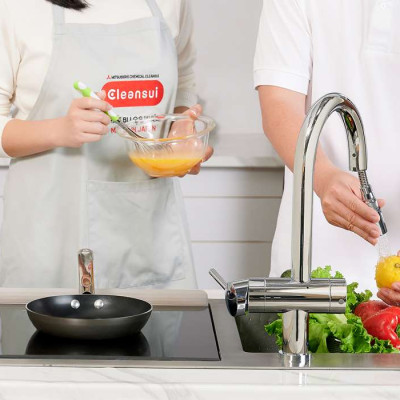 Thiết Bị Lọc Nước Tích Hợp Dưới Bồn Rửa Mitsubishi Cleansui EU201 Linh Hoạt 3 Chế Độ Nước, Công Suất Lọc 8000 Lít, Không Dùng Điện, Không Nước Thải - Hàng Chính Hãng