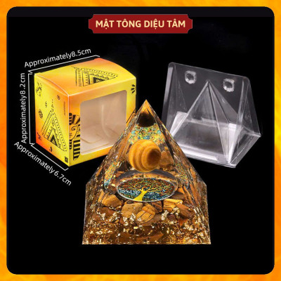 Kim Tự Tháp Thạch Anh Luân Xa Pha Lê Chakra Resin Tự Nhiên Trang Trí Phòng Thiền phong thủy thu năng lượng tốt Orgonite quà tặng