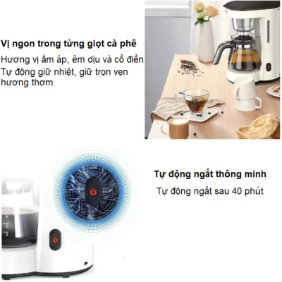 Máy pha cà phê, pha trà tự động Drip Thương hiệu Mỹ cao cấp HiBREW H12, Công suất 700W, Tối đa 6 ly - HÀNG NHẬP KHẨU