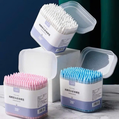 Hộp 200 Tăm Bông Ngoáy Tai 2 Đầu Xoắn Nhọn – Nhiều Màu Sắc, Tiện Dụng - HÀNG CHÍNH HÃNG MINIIN