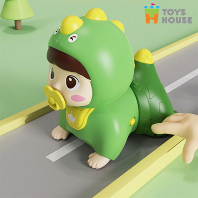 Búp bê tập bò có nhạc cho bé Toyshouse HE0709 Màu xanh