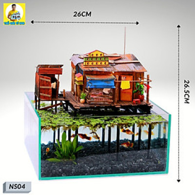 Mô Hình Gỗ Tự lắp ráp DIY Sài Gòn Xưa Ký Ức Tuổi Thơ - Thế Giới Tí Hon - Xóm Nhà Sàn - NS04
