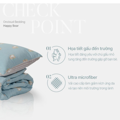 Chăn Chần Bông Arize Vải Microfiber Happy Bear 1.5x2m