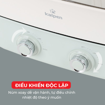Bếp Nướng Lẩu Hai Ngăn Đa Năng Kalpen 6.5L PP66 Công Suất 2200W - Hàng Chính hãng