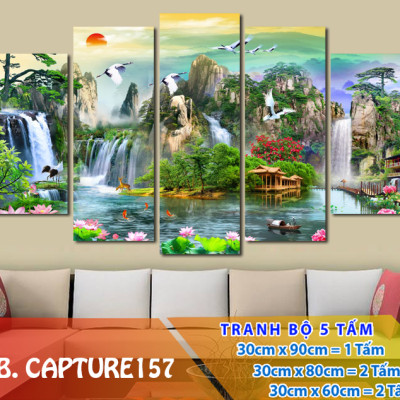 Tranh Treo Tường Thác nước sơn thủy CAPTURE157- Tranh treo phòng khách đẹp