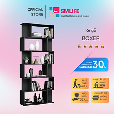 Giá sách gỗ phong cách hiện đại đẹp SMLIFE Boxer