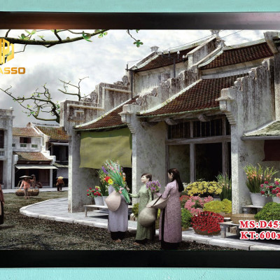 Tranh kính cường lực Phố cổ Hà Nội D4502 01 (được chọn mẫu)