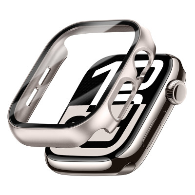 Ốp Case PC Mặt Kính Cường Lực Metal Color cho Apple Watch Series 10 Size 42mm/46mm - Hàng Chính Hãng