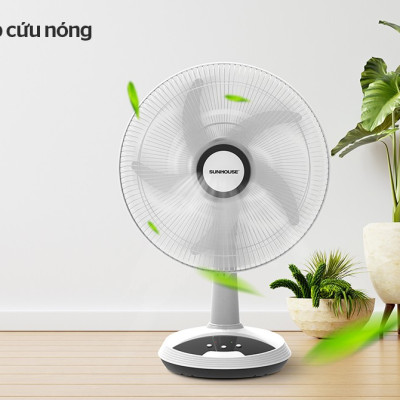 Quạt Sạc Tích Điện Sunhouse SHD7223 (24W) - Hàng Chính Hãng