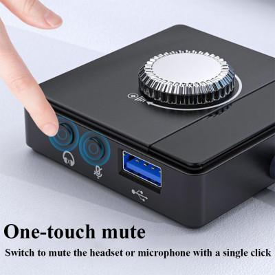 SOAIY HUB USB Đa Năng Hỗ Trợ 2 Cổng Audio Cùng Lúc Headphone 2 Jack + AUX 3.5mm, USB Có Núm Chỉnh Âm Lượng JH-N962 - Hàng Nhập Khẩu